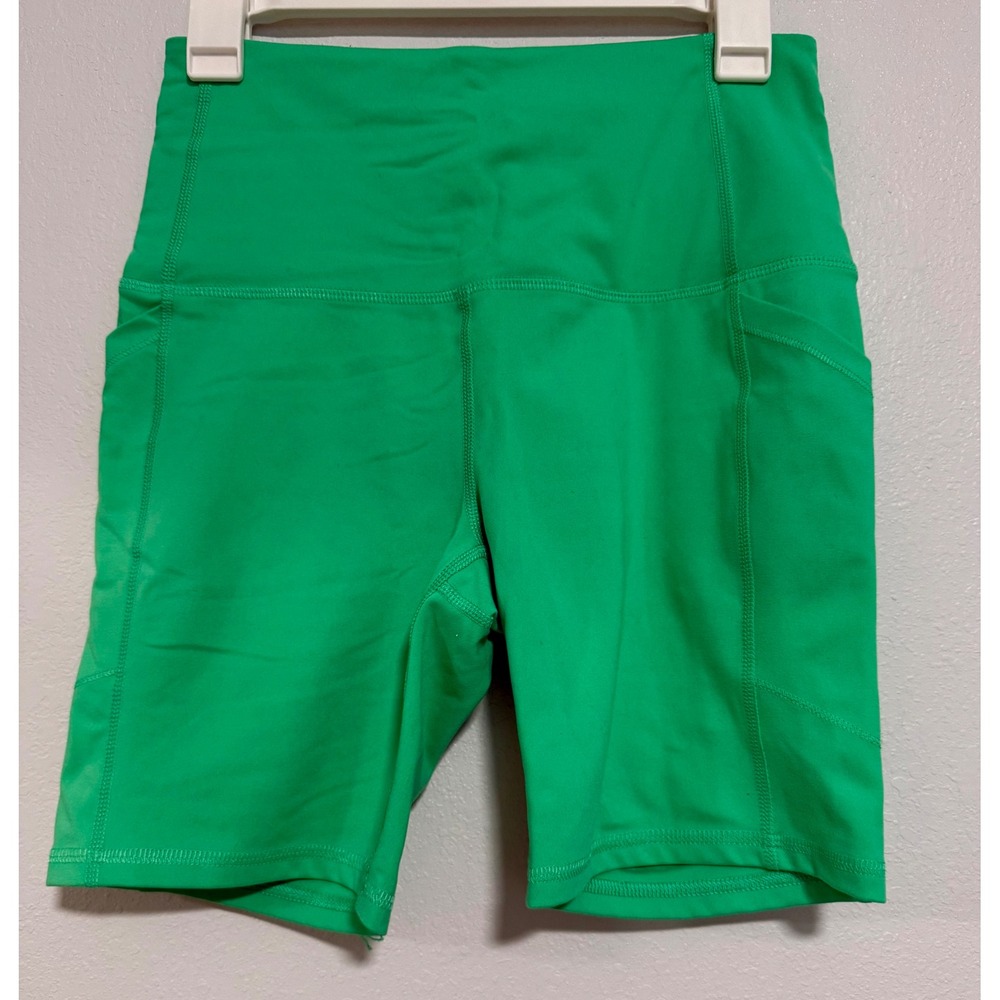 DSG Biker Shorts Womens Medium Green Excellent High Rise Side Pockets Activewear